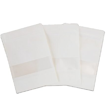 Custom Printed Resealable Ziplock  Kraft Paper Pouch With Window