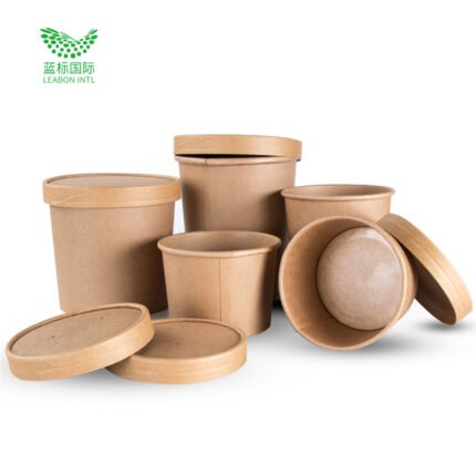 Eco-friendly Disposable Kraft Paper Food Containers