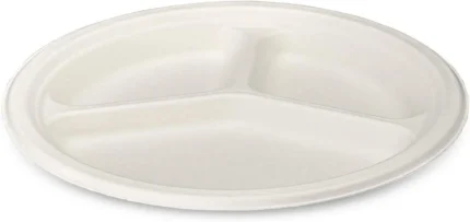 Compostable 3-Compartment Food Service Plate