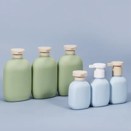 Premium Soft-Touch HDPE Flat Lotion Pump Bottle with Flip-Top Cap for Babycare and Cosmetic Use